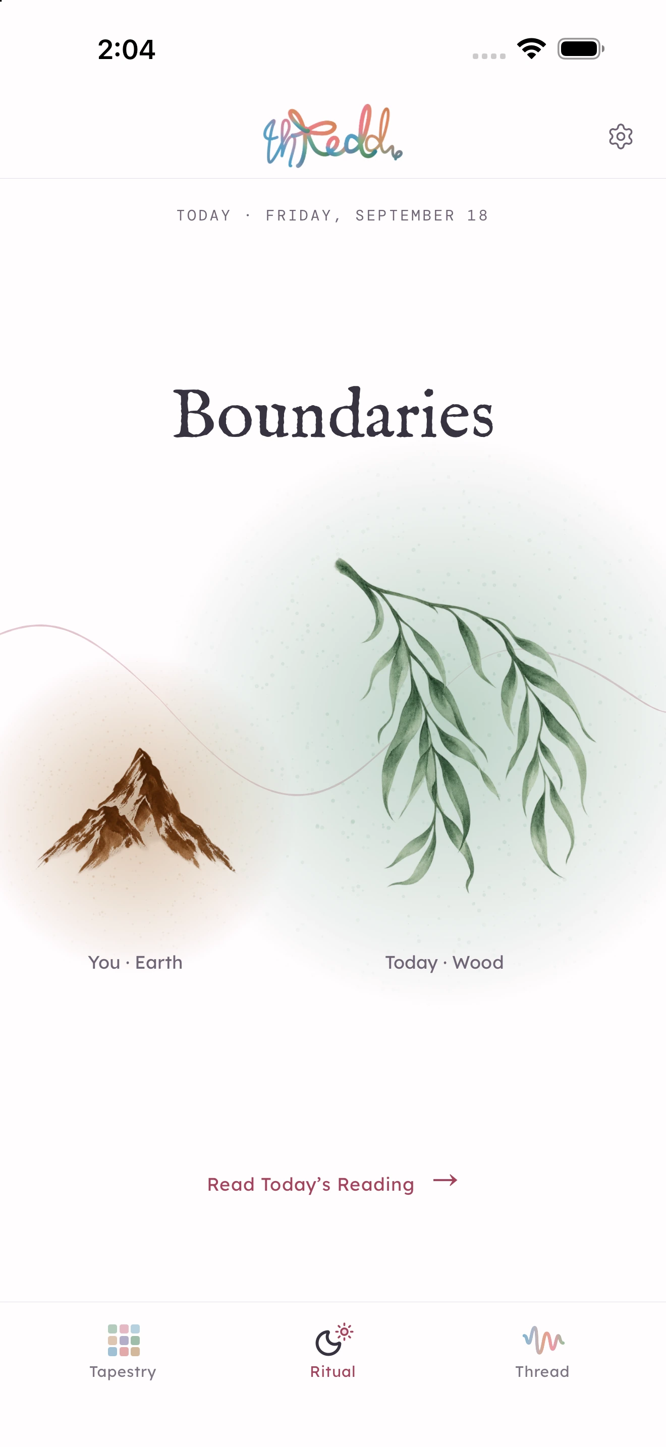 Daily ritual with the theme Boundaries
